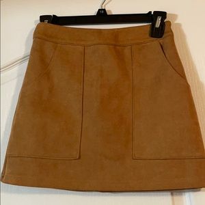 Suede mini skirt